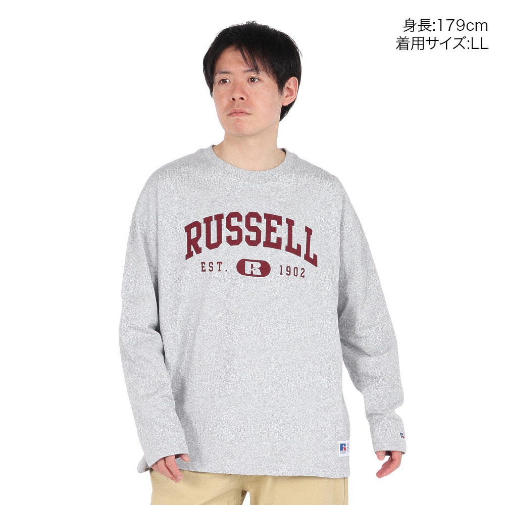 ラッセル（RUSSELL）（メンズ）88/12カレッジロゴ ロングTシャツ RBM25ES0004 MGRY