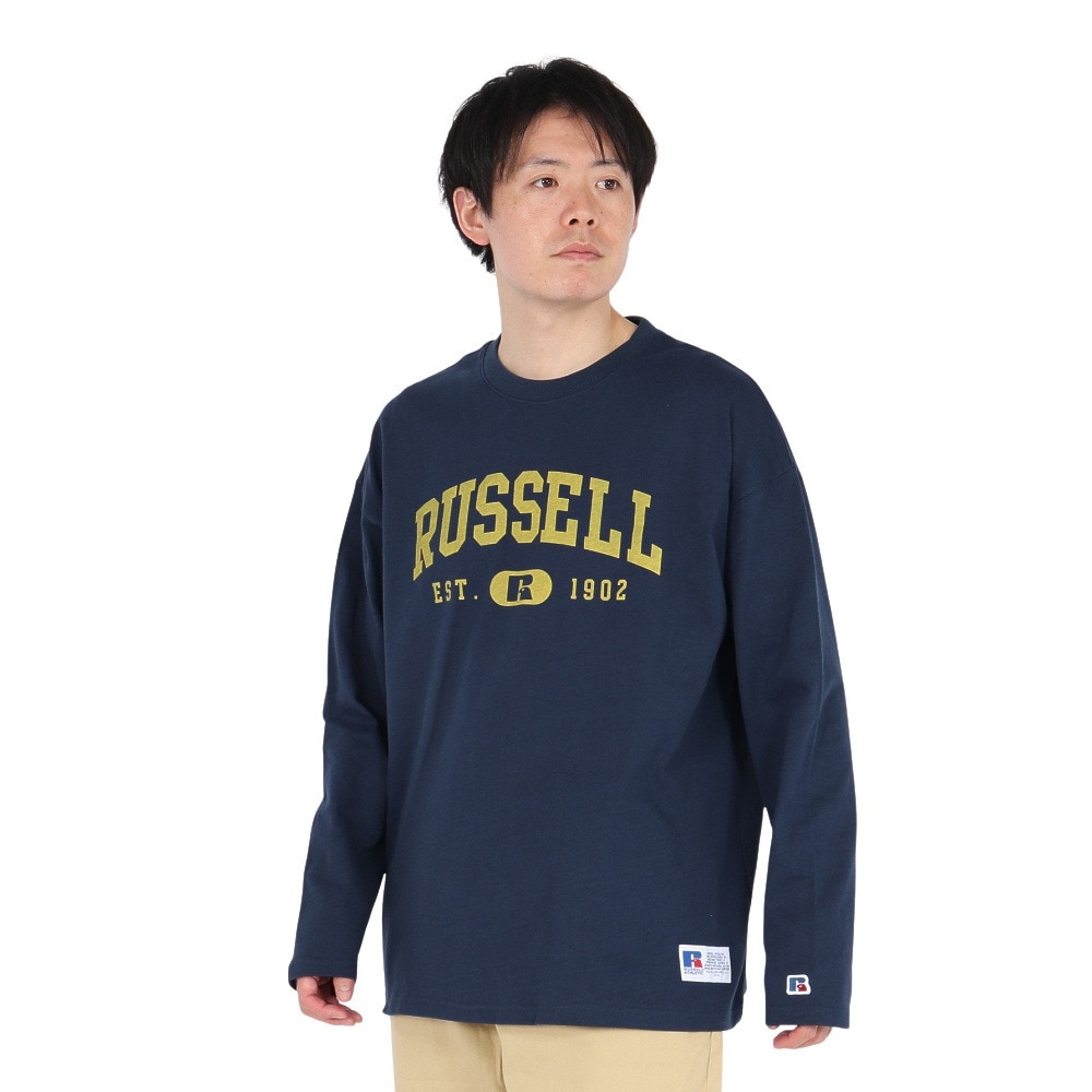 ラッセル（RUSSELL）（メンズ）88/12カレッジロゴ ロングTシャツ RBM25ES0004 NVY