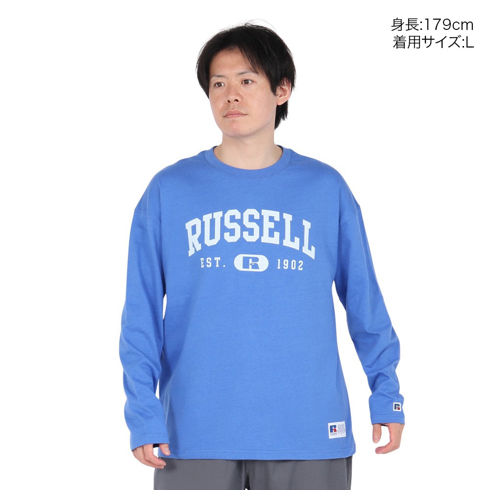 ラッセル（RUSSELL）（メンズ）88/12 カレッジロゴ 長袖Tシャツ RBM25ES0004 RBLU