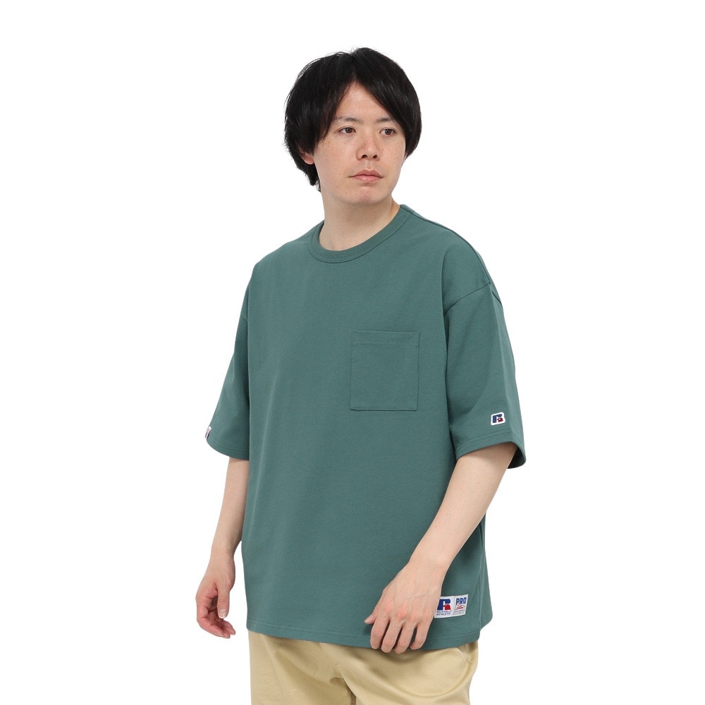 ラッセル（RUSSELL）（メンズ）プロコットン 半袖 ポケット Tシャツ RBM25S0004 GRN