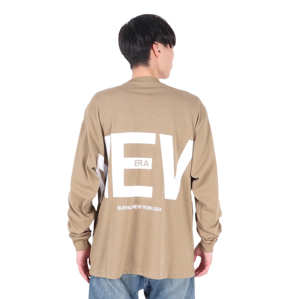 ニューエラ（NEW ERA）（メンズ、レディース）長袖 オーバーサイズド コットン Tシャツ Zoom Up Logo 14324693