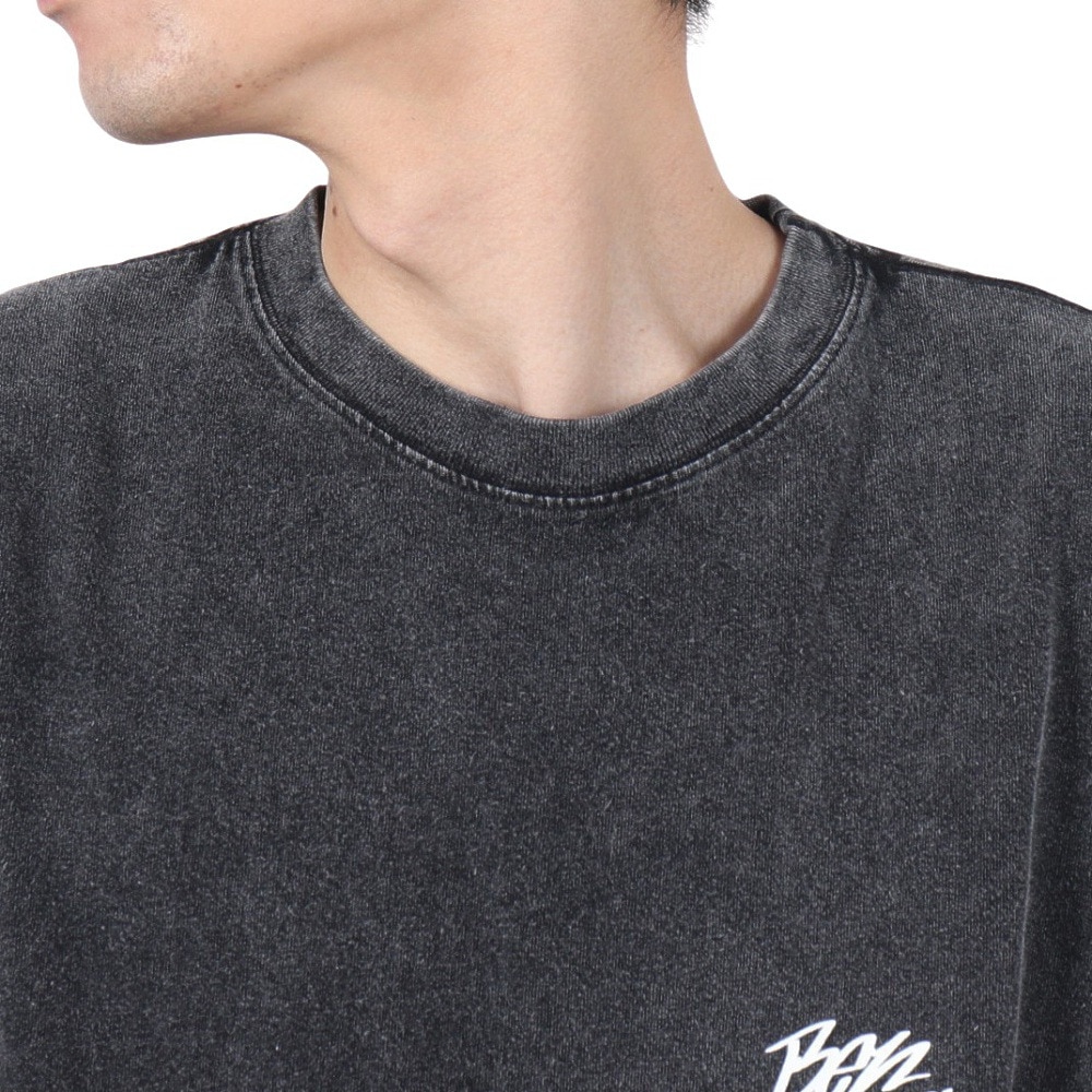 ベンデイビス（BEN DAVIS）（メンズ）VASEブリーチ加工 長袖Tシャツ 25380043-BLK