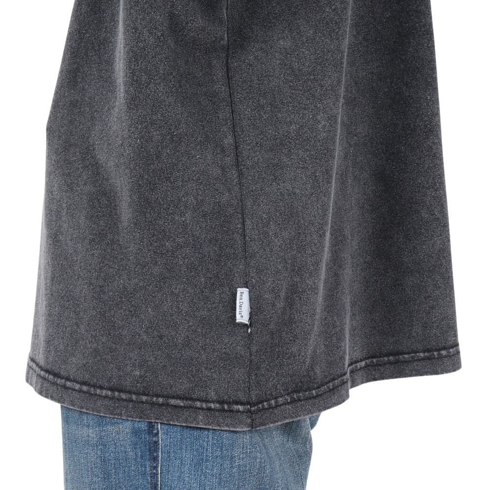 ベンデイビス（BEN DAVIS）（メンズ）VASEブリーチ加工 長袖Tシャツ 25380043-BLK