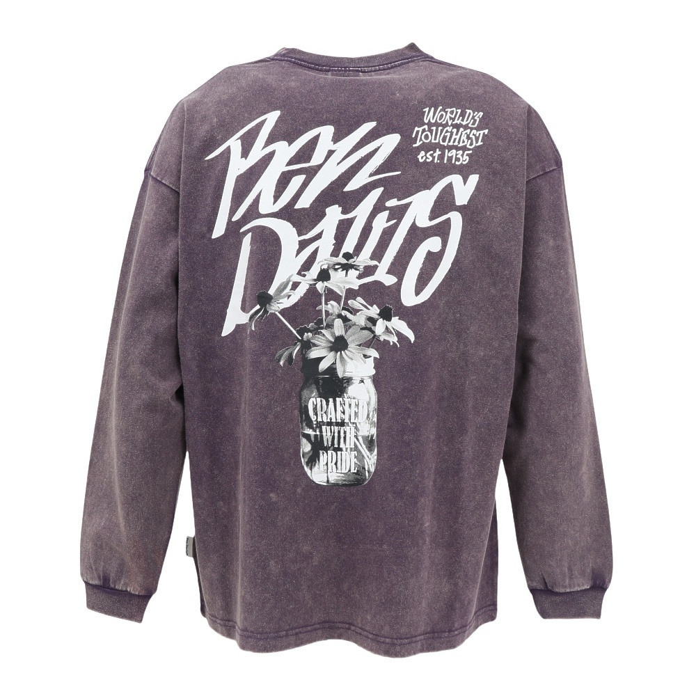 ベンデイビス（BEN DAVIS）（メンズ）VASEブリーチ加工 長袖Tシャツ 25380043-PUL