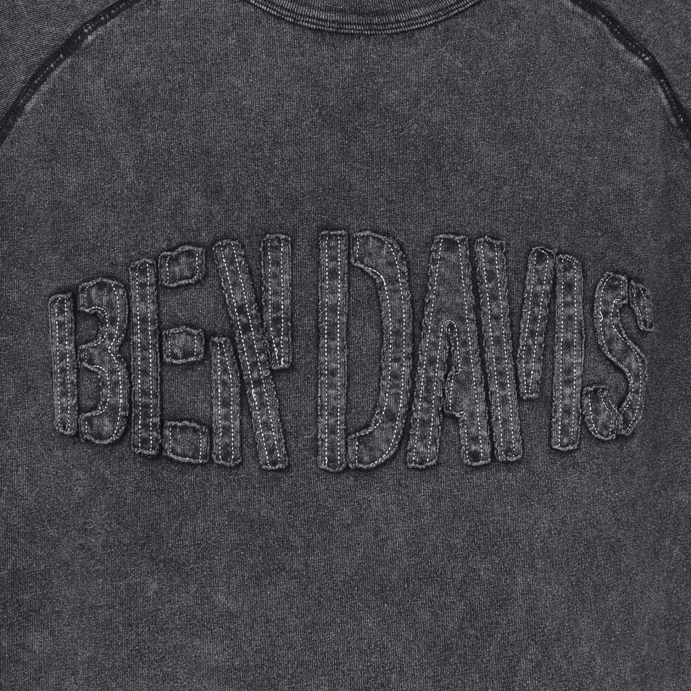 ベンデイビス（BEN DAVIS）（メンズ）パッチワーク ロゴブリーチ加工 長袖Tシャツ 25380044-BLK