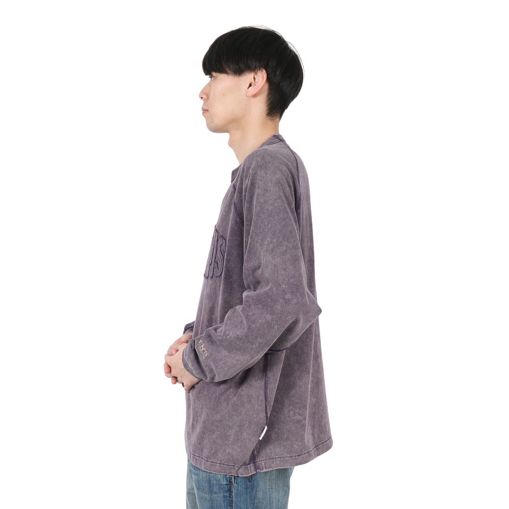 ベンデイビス（BEN DAVIS）（メンズ）パッチワーク ロゴブリーチ加工 長袖Tシャツ 25380044-PUL