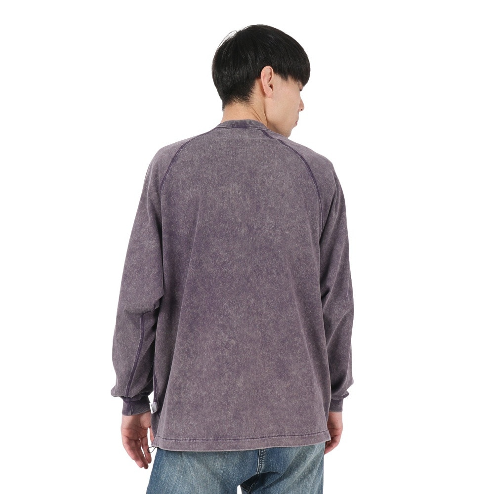 ベンデイビス（BEN DAVIS）（メンズ）パッチワーク ロゴブリーチ加工 長袖Tシャツ 25380044-PUL