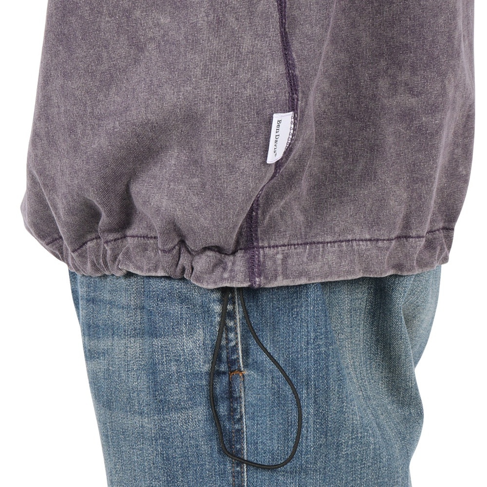 ベンデイビス（BEN DAVIS）（メンズ）パッチワーク ロゴブリーチ加工 長袖Tシャツ 25380044-PUL