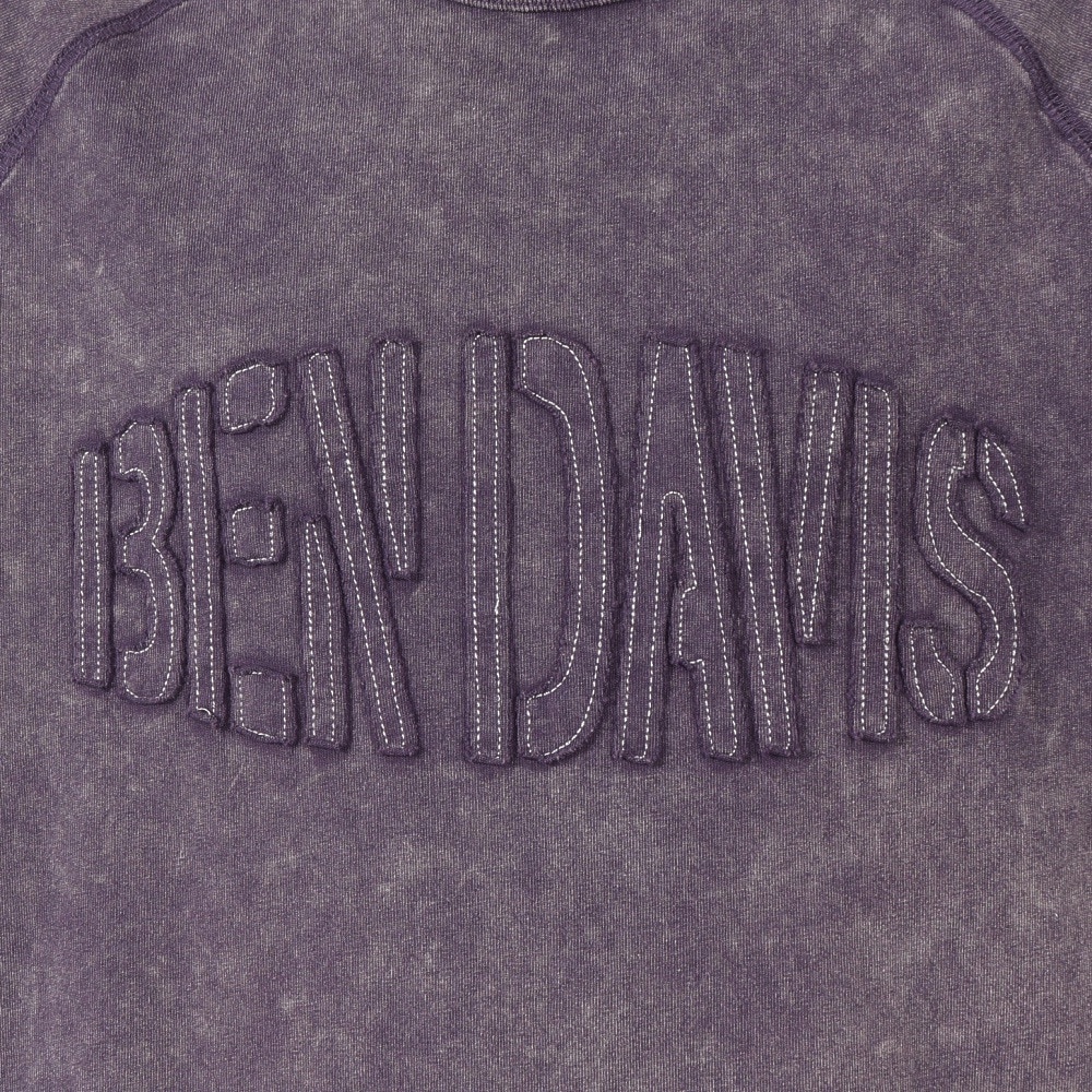 ベンデイビス（BEN DAVIS）（メンズ）パッチワーク ロゴブリーチ加工 長袖Tシャツ 25380044-PUL
