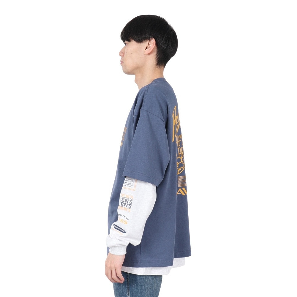 ベンデイビス（BEN DAVIS）（メンズ）長袖 半袖 レイヤードTシャツセット タギングロゴ 25380047-BGRY
