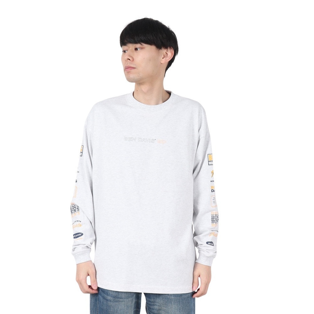 ベンデイビス（BEN DAVIS）（メンズ）長袖 半袖 レイヤードTシャツセット タギングロゴ 25380047-BGRY
