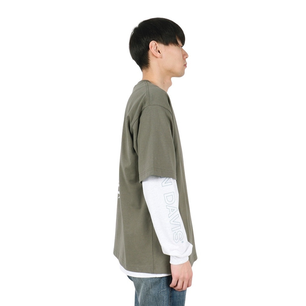 ベンデイビス（BEN DAVIS）（メンズ）長袖 半袖 レイヤードTシャツセット フォト 25380048-OLI