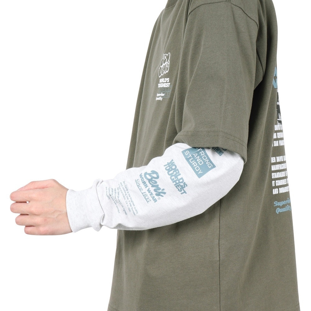 ベンデイビス（BEN DAVIS）（メンズ）長袖 半袖 レイヤードTシャツセット フォト 25380048-OLI