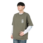 (メンズ)長袖 半袖 レイヤードTシャツセット フォト 25380048