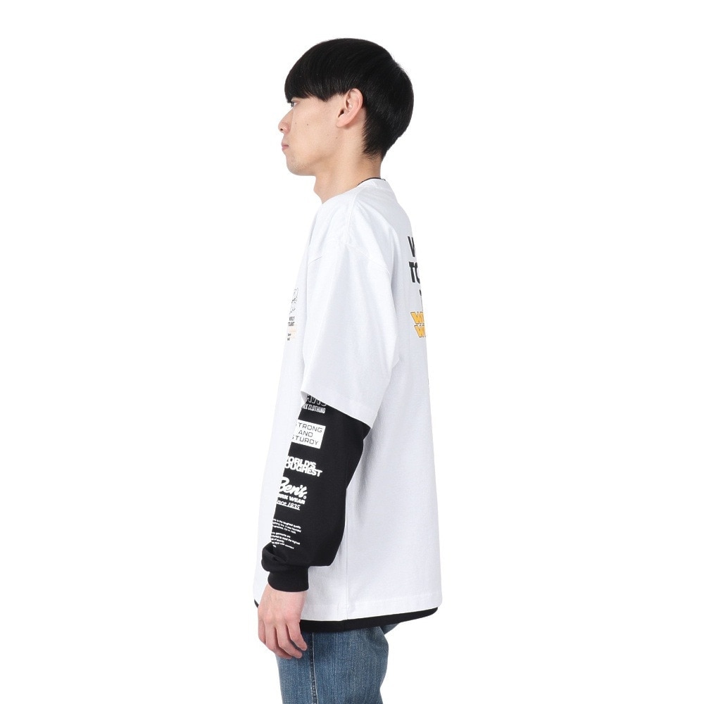 ベンデイビス（BEN DAVIS）（メンズ）長袖 半袖 レイヤードTシャツセット フォト 25380048-WHT