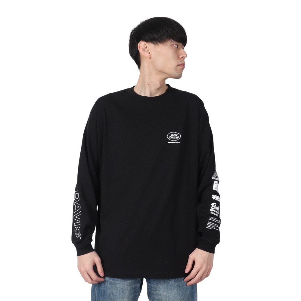 ベンデイビス（BEN DAVIS）（メンズ）長袖 半袖 レイヤードTシャツセット フォト 25380048-WHT