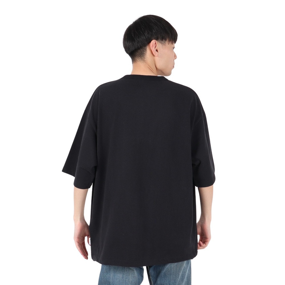 ベンデイビス（BEN DAVIS）（メンズ）ドローコード付ヘビーウェイト ワンポイントロゴ 半袖Tシャツ 25580003-BLK