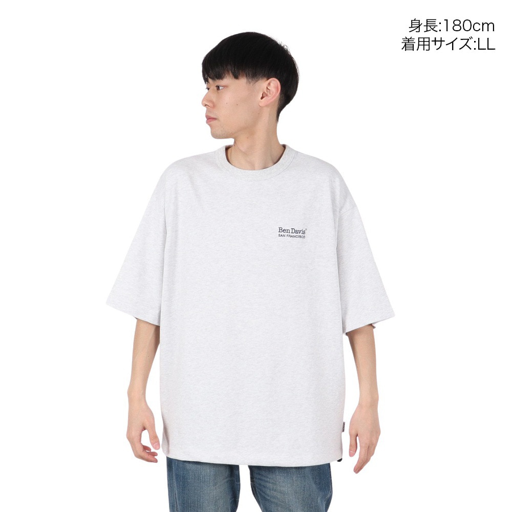 ベンデイビス（BEN DAVIS）（メンズ）ドローコード付ヘビーウェイト ワンポイントロゴ 半袖Tシャツ 25580003-LGRY