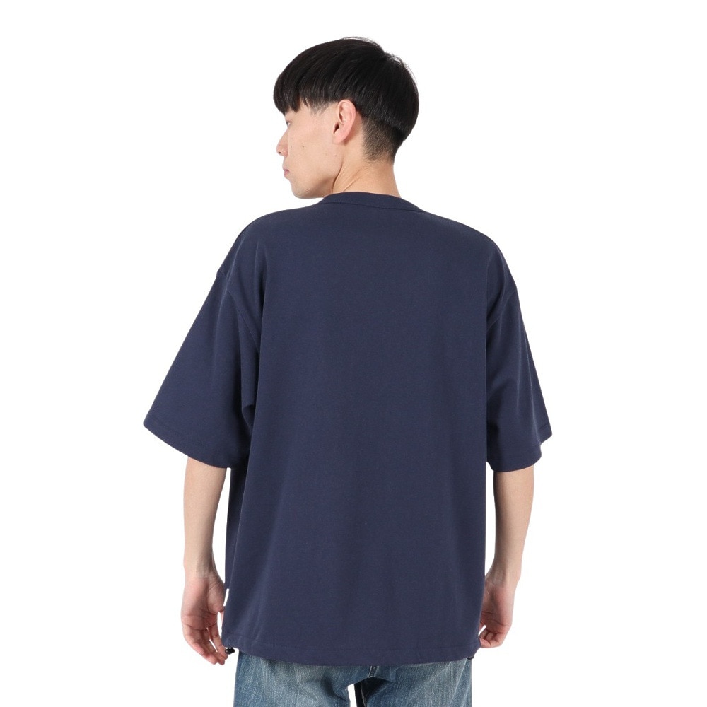 ベンデイビス（BEN DAVIS）（メンズ）ドローコード付ヘビーウェイト ワンポイントロゴ 半袖Tシャツ 25580003-NVY