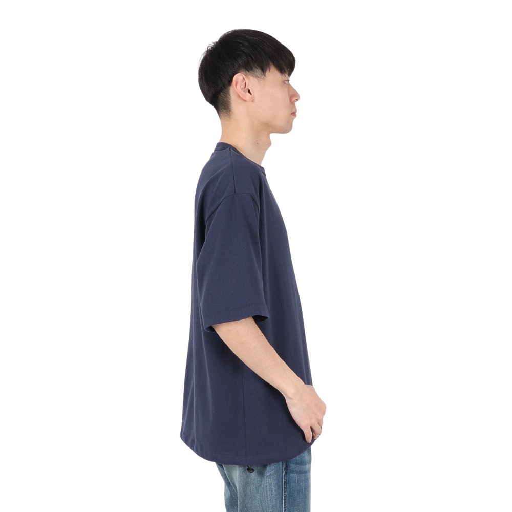 ベンデイビス（BEN DAVIS）（メンズ）ドローコード付ヘビーウェイト ワンポイントロゴ 半袖Tシャツ 25580003-NVY