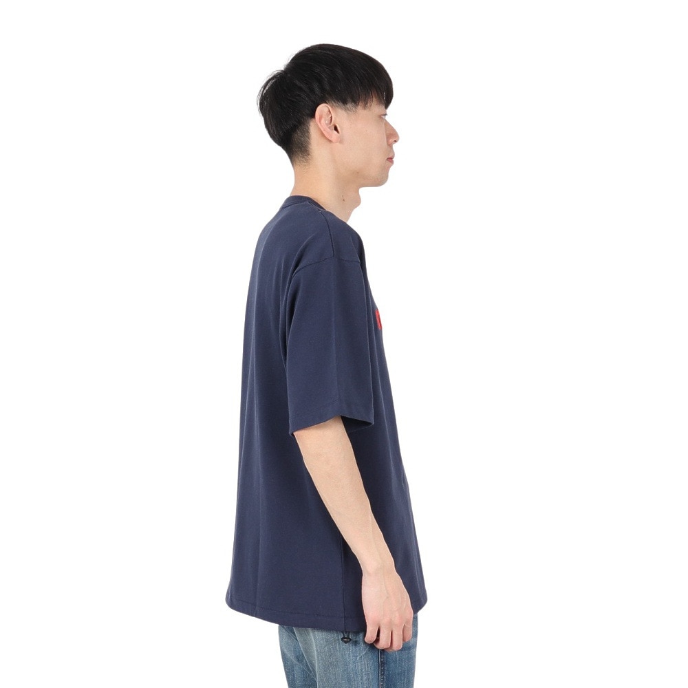 ベンデイビス（BEN DAVIS）（メンズ）ドローコード付 ヘビーウェイト 半袖Tシャツ 胸ロゴ 25580004-NVY