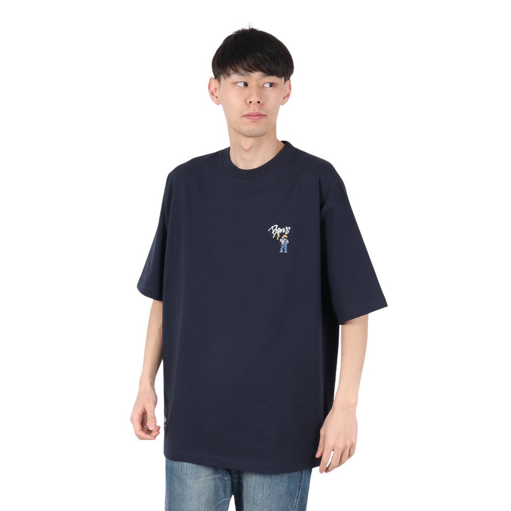 ベンデイビス（BEN DAVIS）（メンズ）ゴリラ刺繍 半袖Tシャツ 25580007-NVY