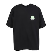 (メンズ)オーバーラップ半袖Tシャツ 25580018-BLK
