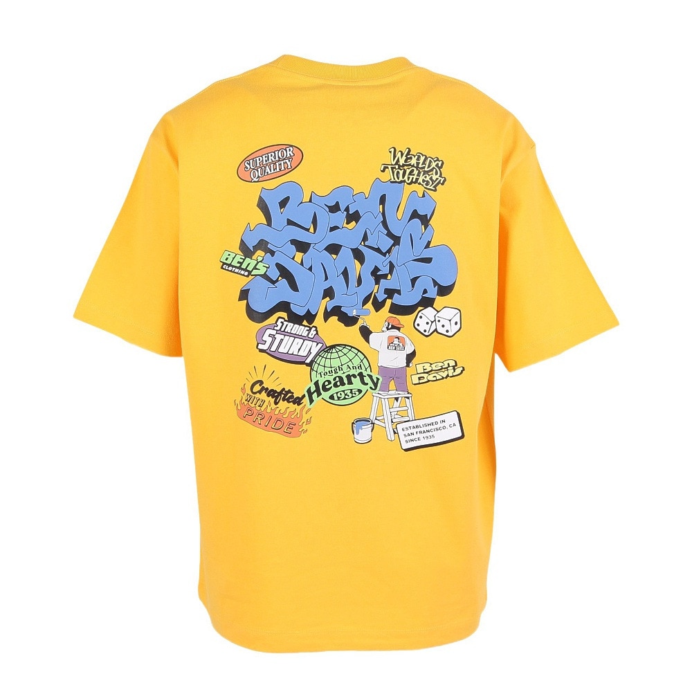 ベンデイビス（BEN DAVIS）（メンズ）オーバーラップ半袖Tシャツ 25580018-YEL