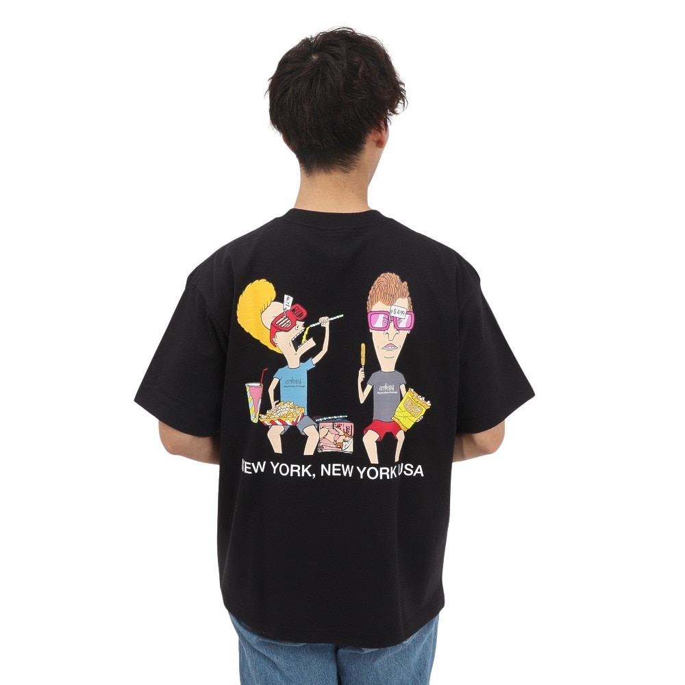 マンハッタンポーテージ（ManhattanPortage）（メンズ）半袖 プリントTシャツ BEAVIS AND BUTT-HEAD 25SS-MP-M617 BLACK
