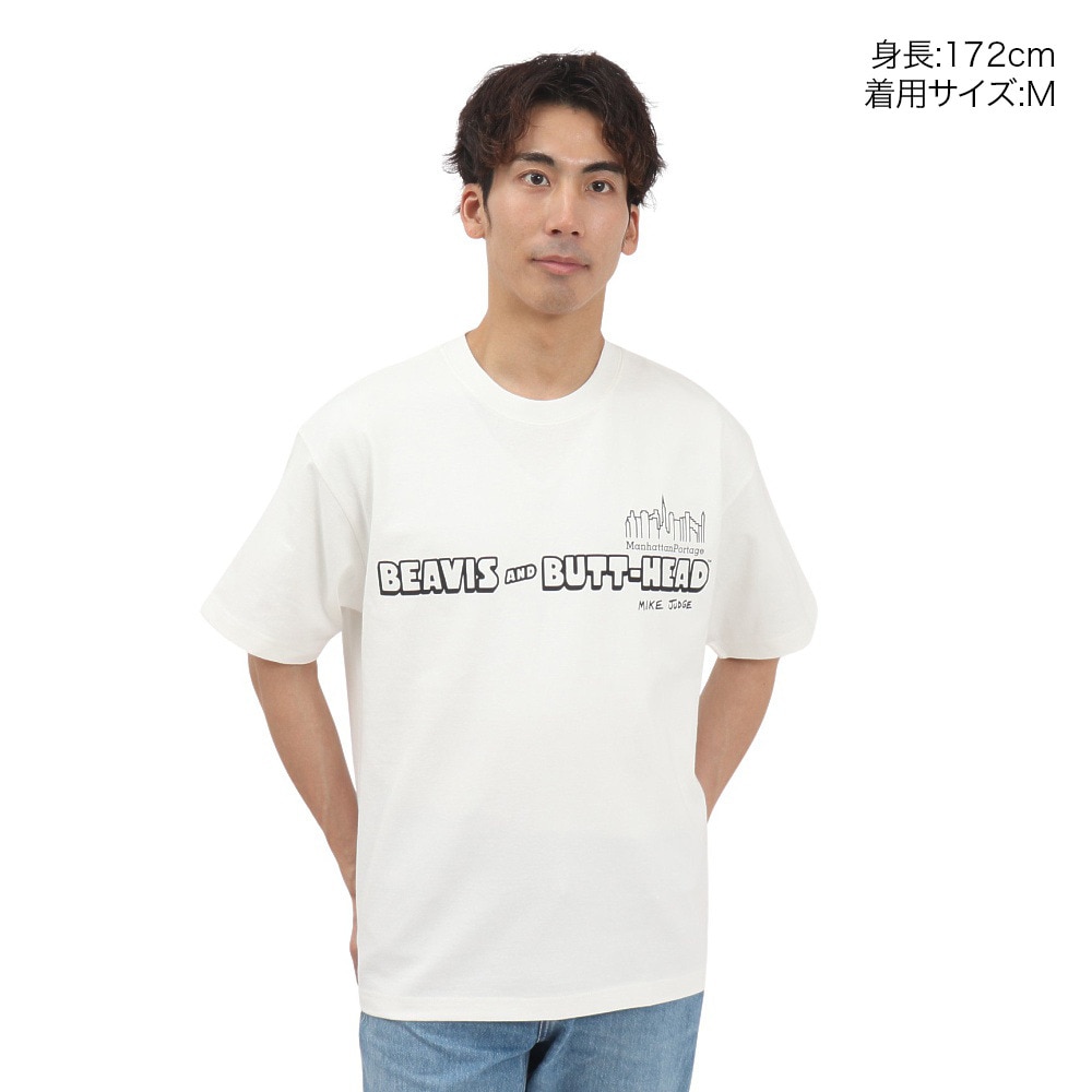 マンハッタンポーテージ（ManhattanPortage）（メンズ）半袖 プリントTシャツ BEAVIS AND BUTT-HEAD 25SS-MP-M617 WHITE