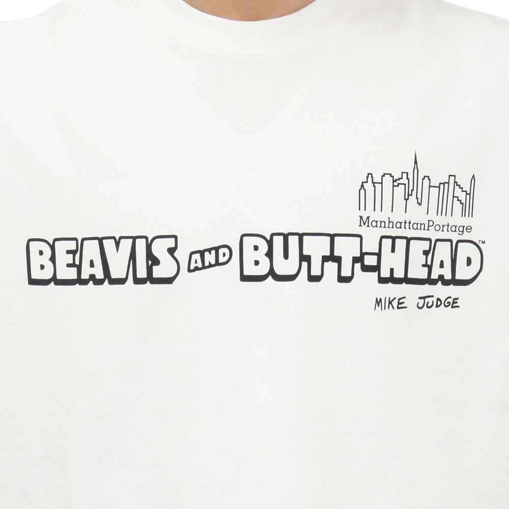 マンハッタンポーテージ（ManhattanPortage）（メンズ）半袖 プリントTシャツ BEAVIS AND BUTT-HEAD 25SS-MP-M617 WHITE