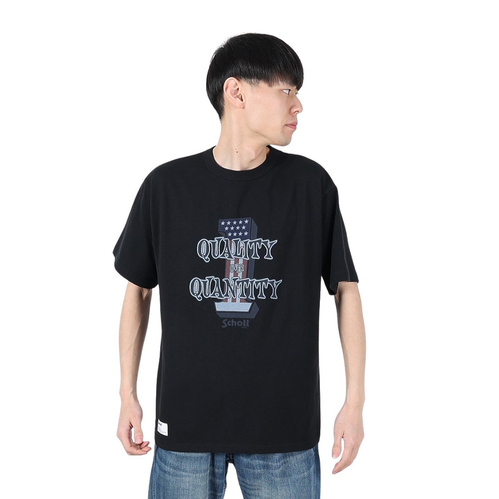 ショット（Schott）（メンズ）クオリティ・オーバー QUANITY 半袖Tシャツ 782-5134013 BLACK