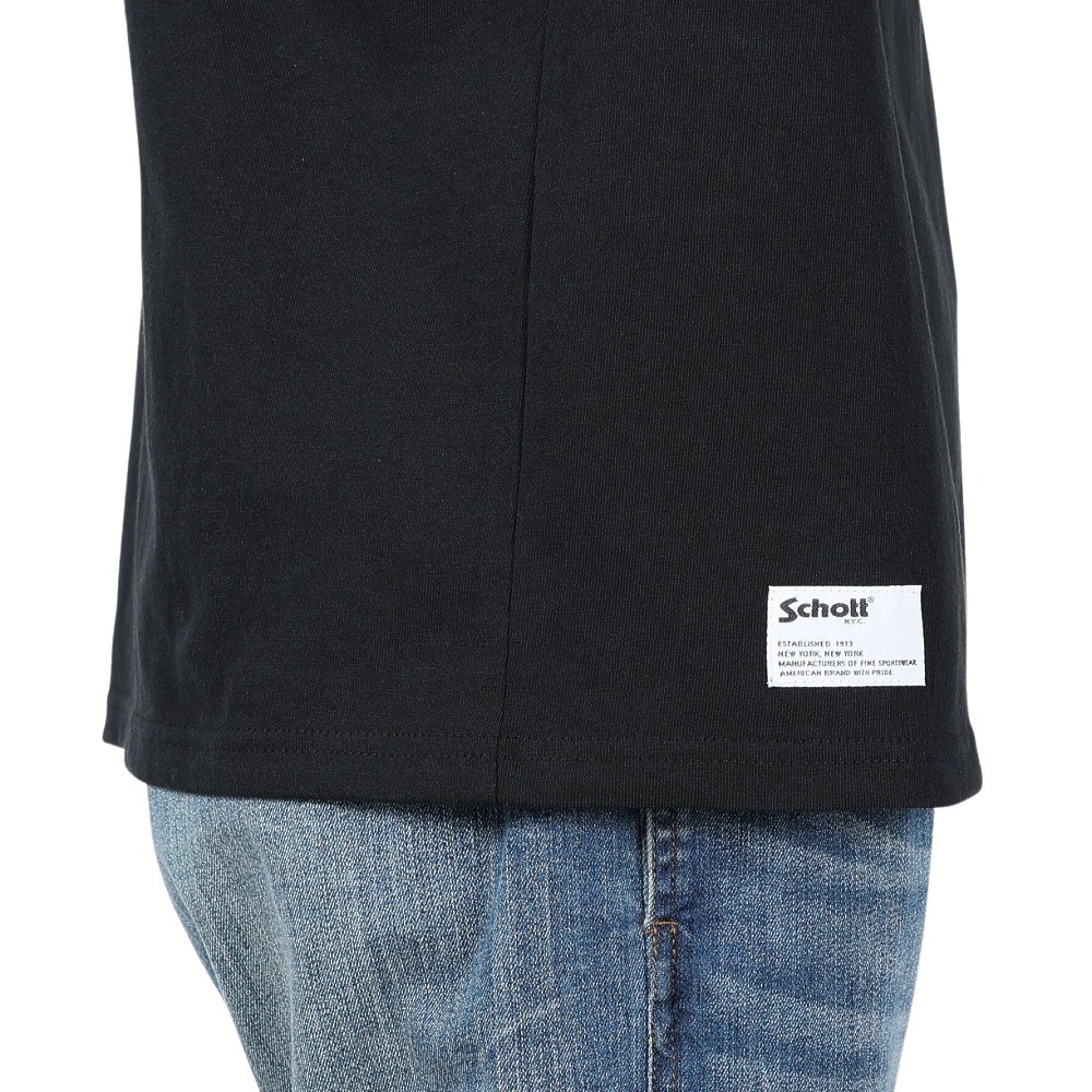 ショット（Schott）（メンズ）クオリティ・オーバー QUANITY 半袖Tシャツ 782-5134013 BLACK
