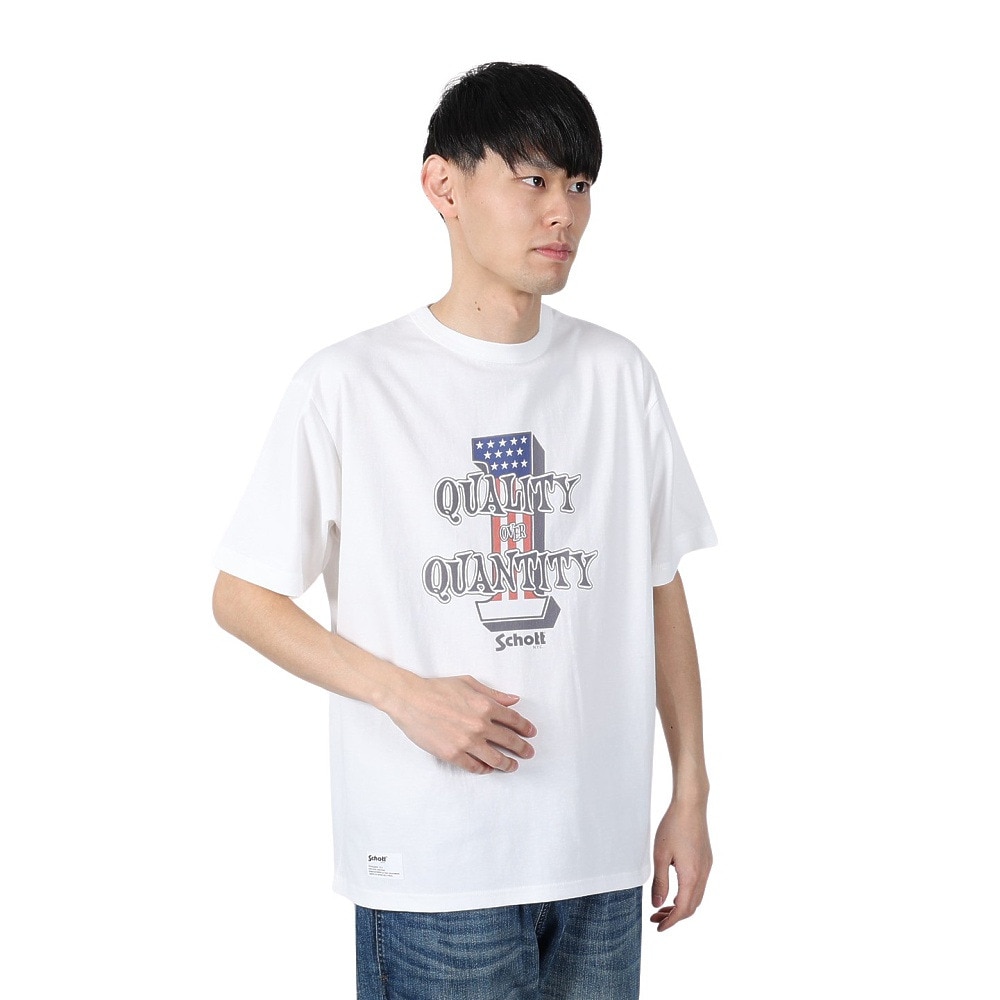 ショット（Schott）（メンズ）クオリティ・オーバー・クオンティティ Tシャツ 782-5134013 WHITE