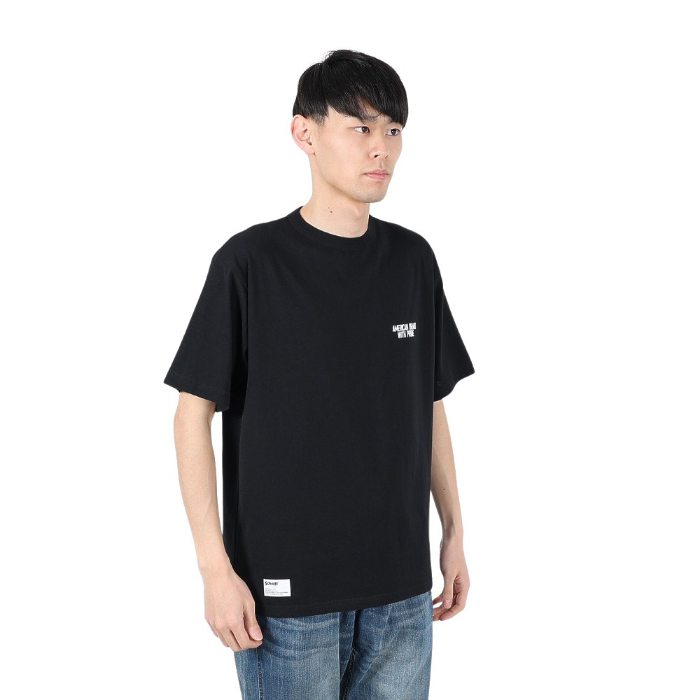 ショット（Schott）（メンズ）アメリカンブランド ウィズ プライド 半袖Tシャツ 782-5134015 BLACK