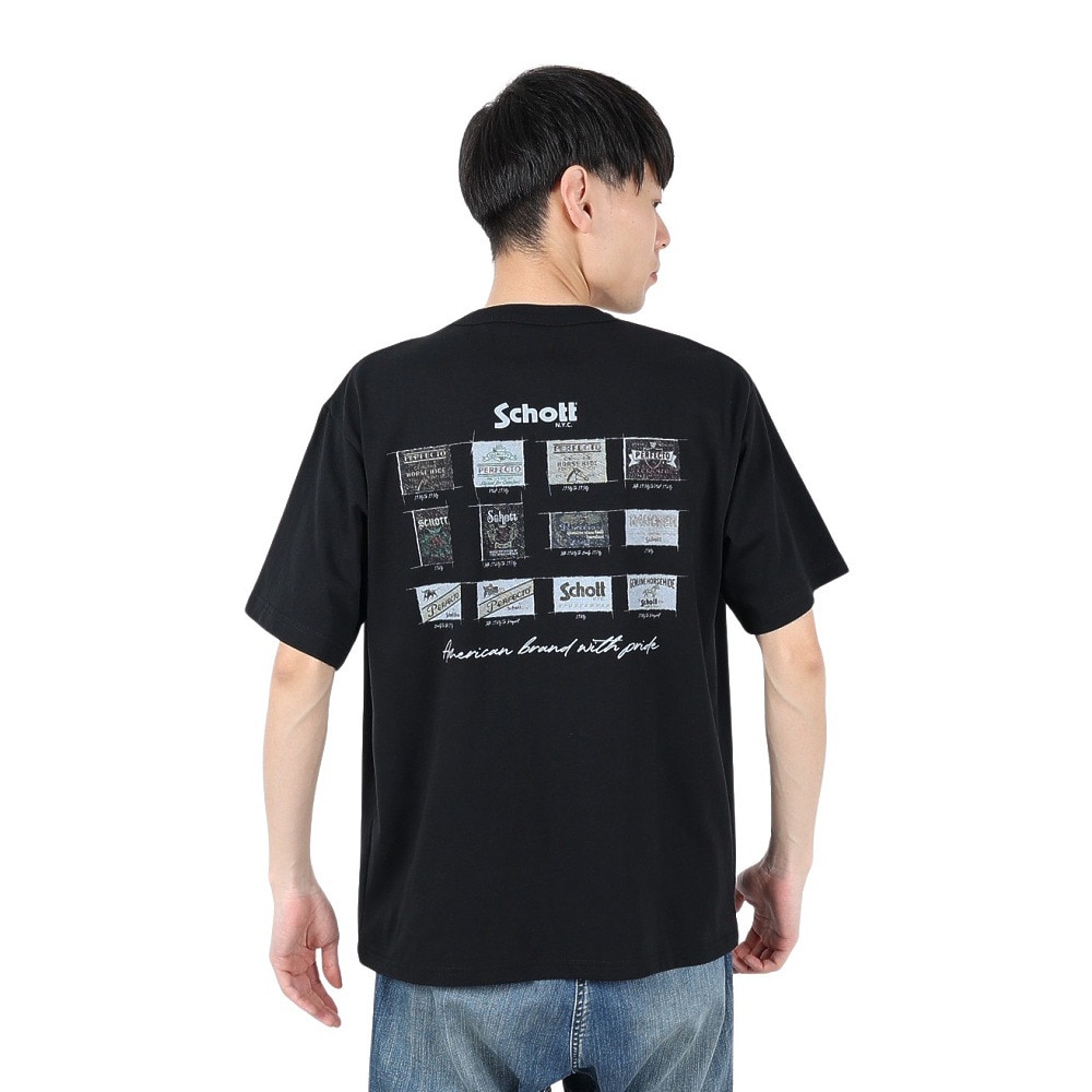 ショット（Schott）（メンズ）アーカイブタグ Tシャツ 782-5134021 BLACK