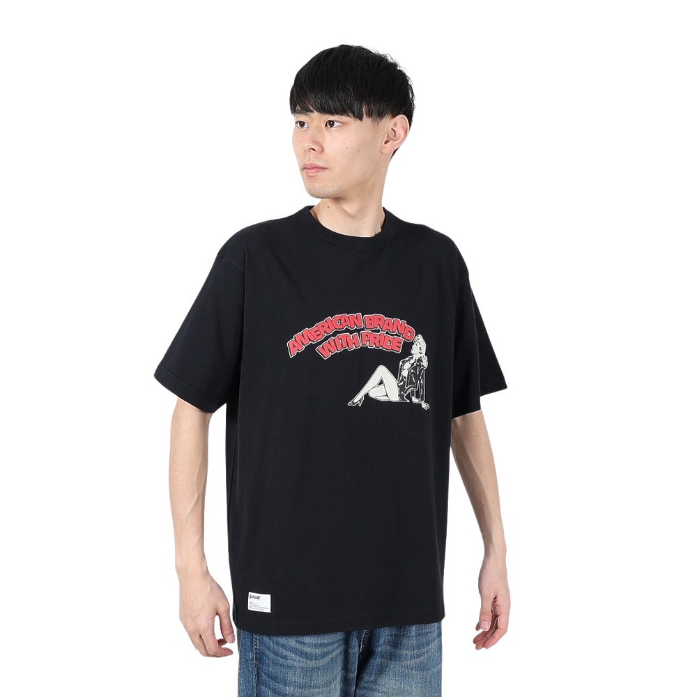 ショット（Schott）（メンズ）ガール Tシャツ 782-5134027 BLACK