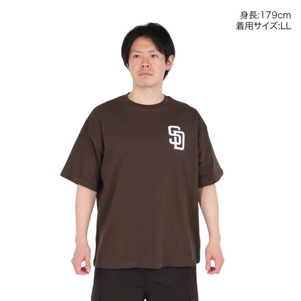 MJ・MLB（MJ・MLB）（メンズ）半袖Tシャツ サンディエゴ・パドレス 3段ロゴ ML0125SS0012-BRN