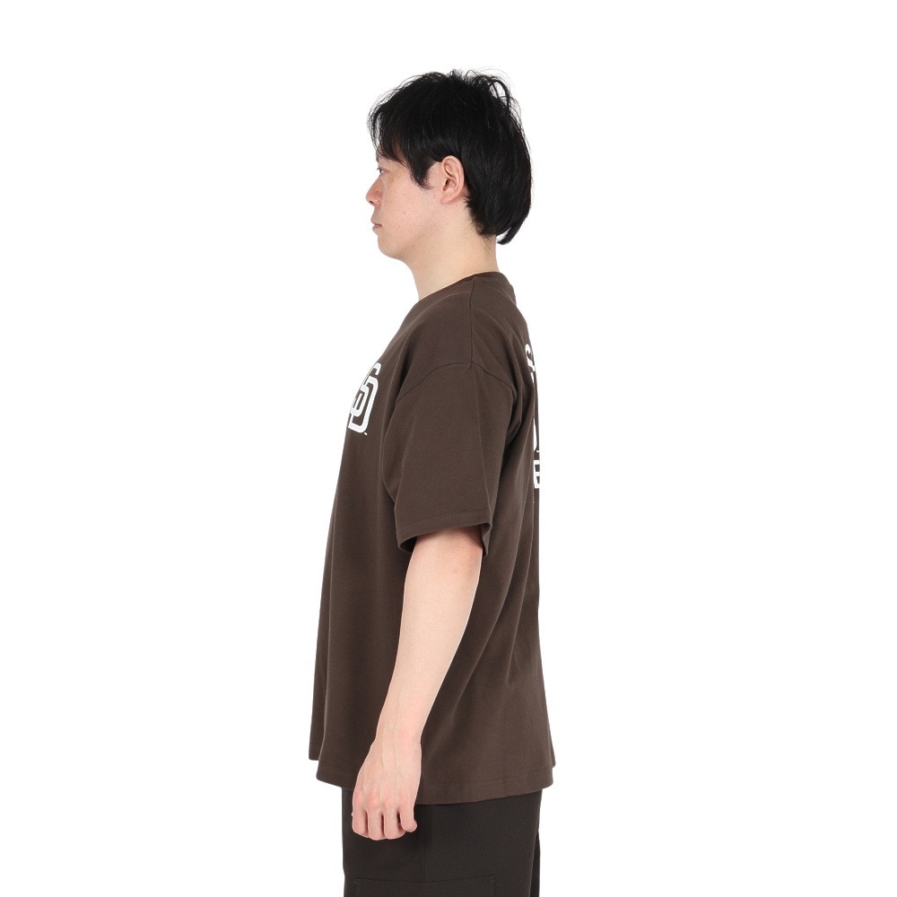 MJ・MLB（MJ・MLB）（メンズ）半袖Tシャツ サンディエゴ・パドレス 3段ロゴ ML0125SS0012-BRN
