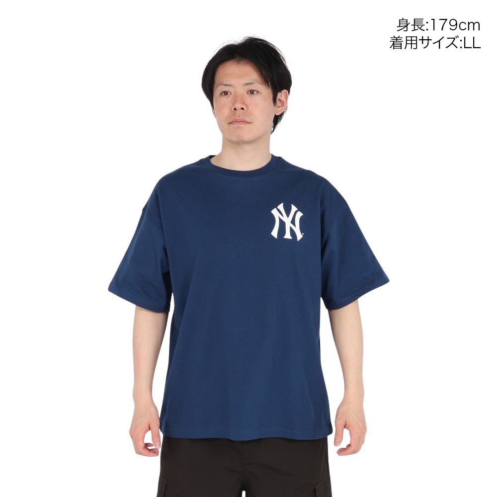 MJ・MLB（MJ・MLB）（メンズ）半袖Tシャツ ニューヨーク・ヤンキース 3段ロゴ ML0125SS0012-NVY