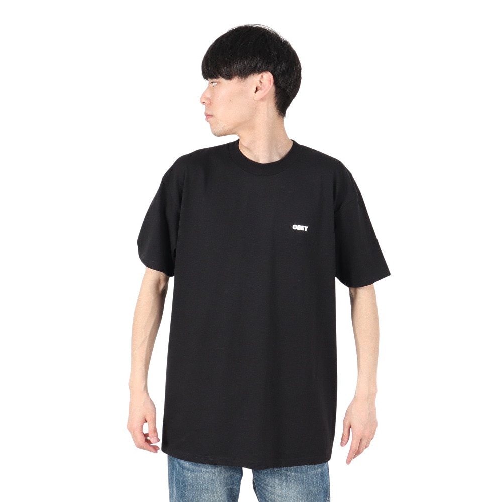 オベイ（OBEY）（メンズ）CROPPED ICON クラシック 半袖Tシャツ 165264064BLKO25P