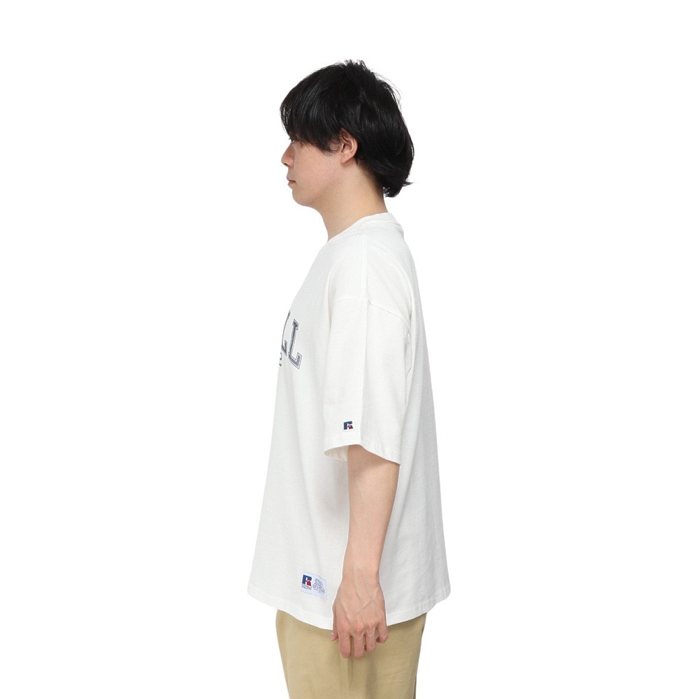 ラッセル（RUSSELL）（メンズ）アーチロゴ 半袖Tシャツ RBM25S0005 WHT