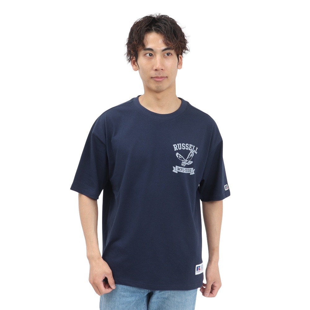 ラッセル（RUSSELL）（メンズ）イーグル ワイド 半袖 Tシャツ RBM25S0006 NVY