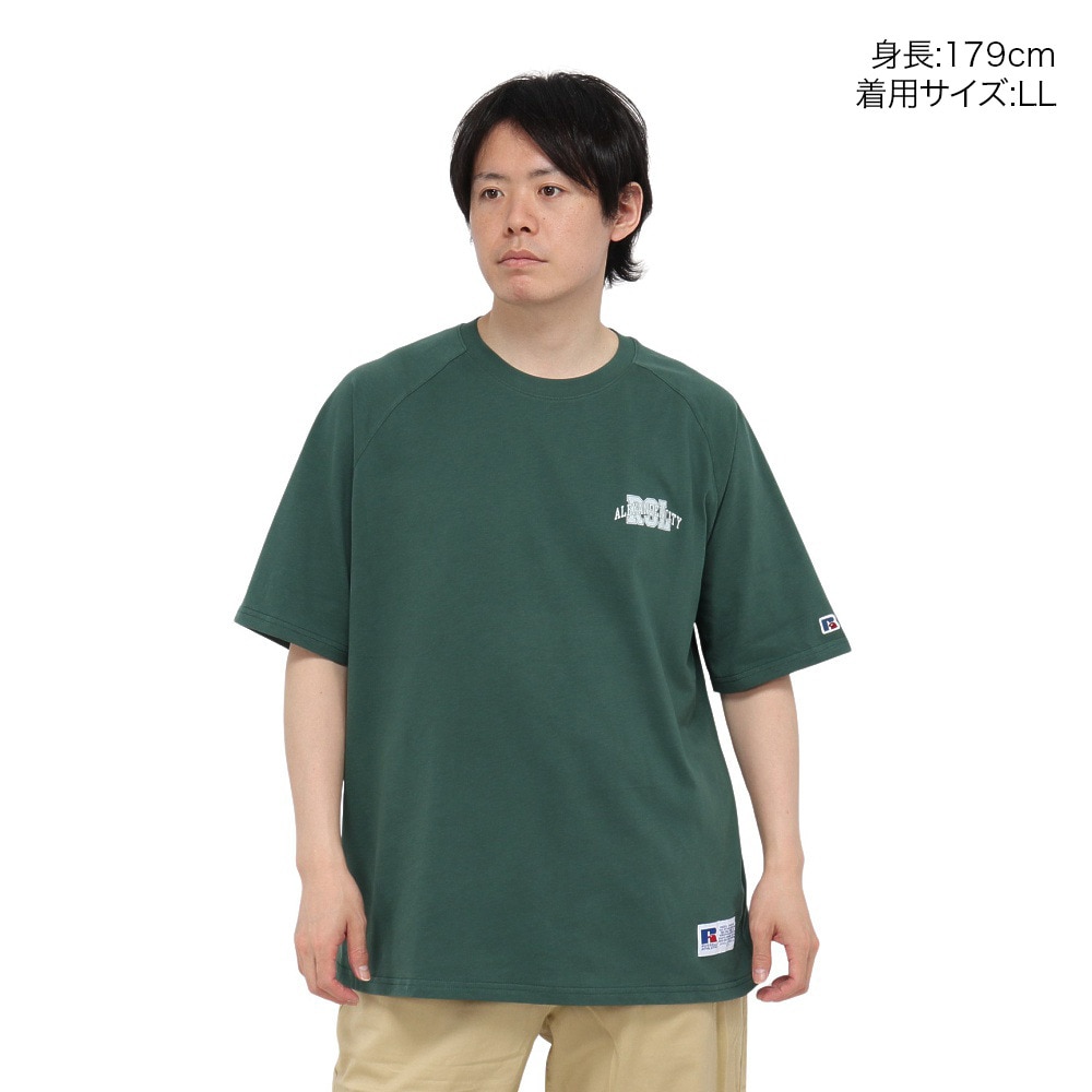 ラッセル（RUSSELL）（メンズ）ラグラン 半袖Tシャツ RBM25S0007 DGRN