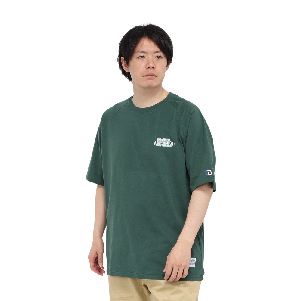 ラッセル（RUSSELL）（メンズ）ラグラン 半袖Tシャツ RBM25S0007 DGRN