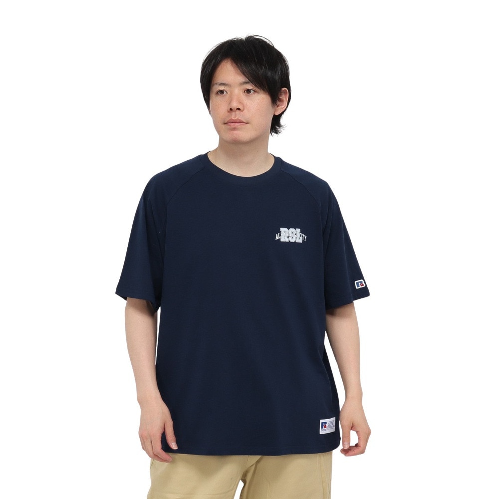 ラッセル（RUSSELL）（メンズ）ラグラン 半袖Tシャツ RBM25S0007 NVY