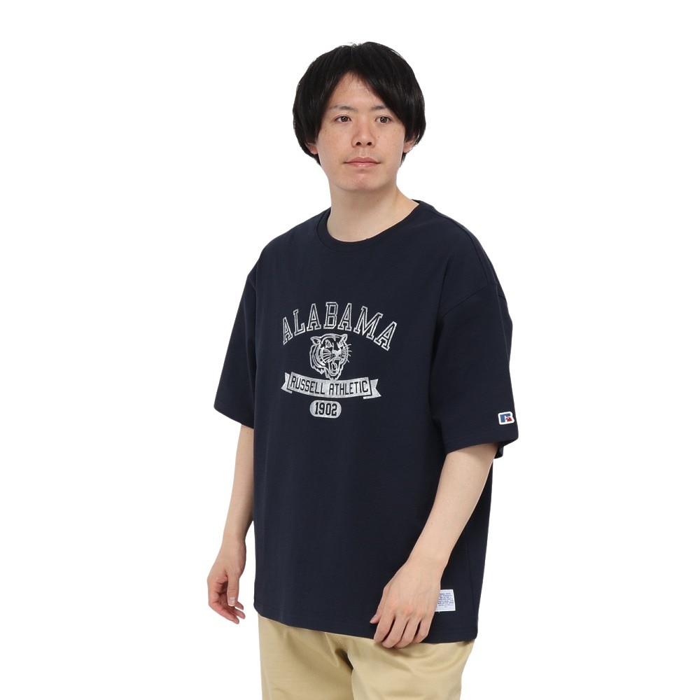 ラッセル（RUSSELL）（メンズ）カレッジタイガー 半袖Tシャツ RBM25S0009 NVY