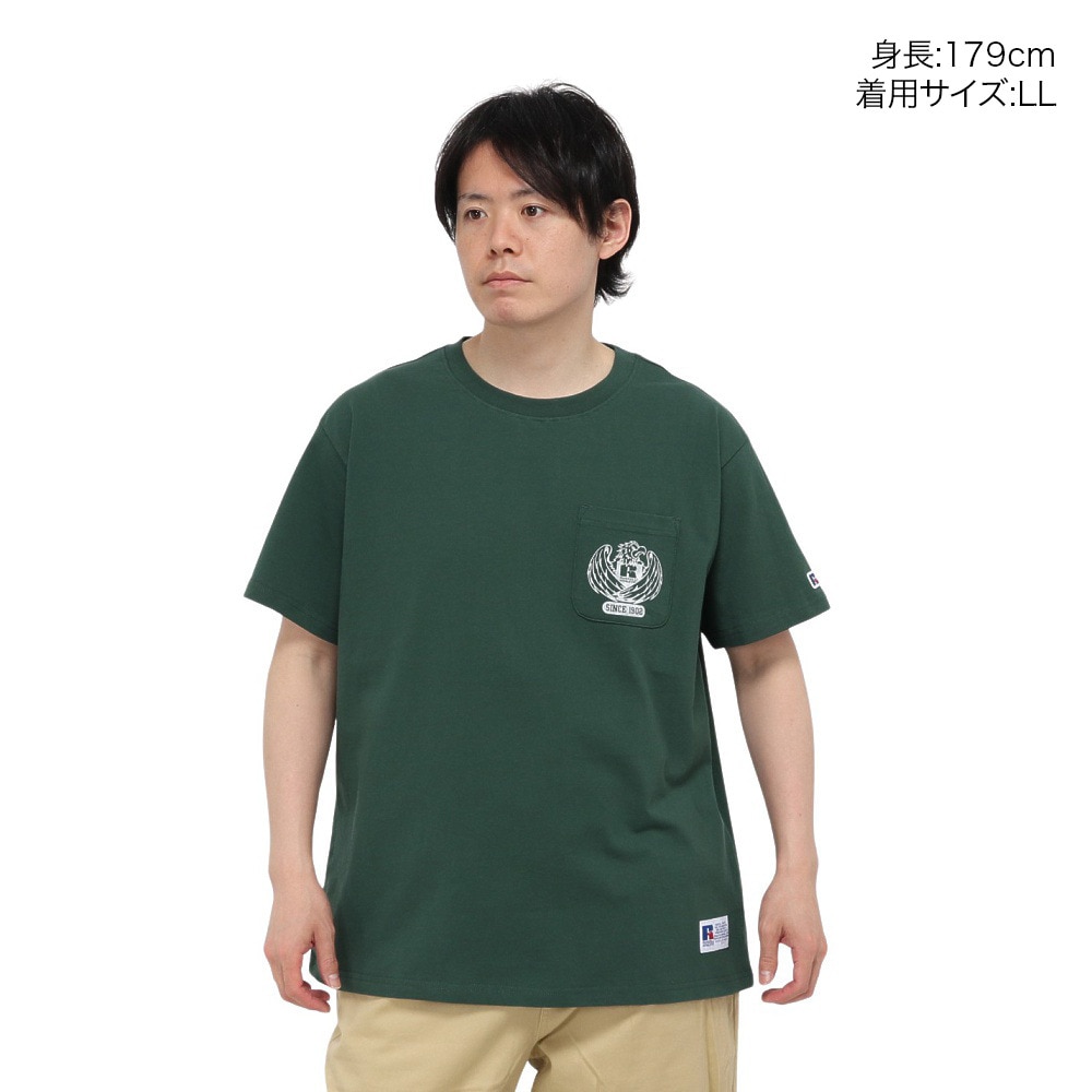 ラッセル（RUSSELL）（メンズ）イーグルポケット 半袖Tシャツ RBM25S0011 DGRN