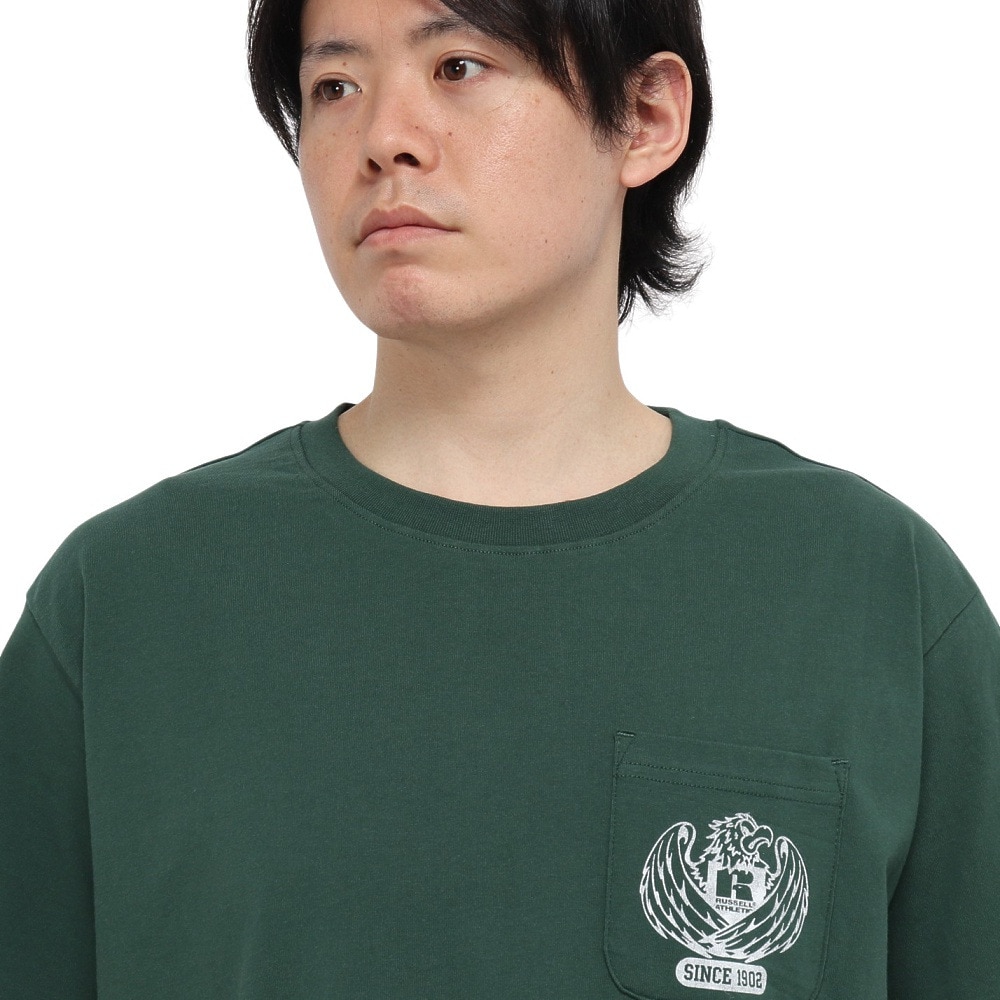 ラッセル（RUSSELL）（メンズ）イーグルポケット 半袖Tシャツ RBM25S0011 DGRN