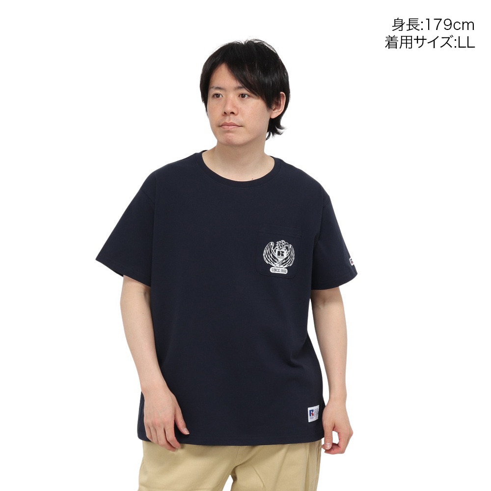 ラッセル（RUSSELL）（メンズ）イーグルポケット 半袖Tシャツ RBM25S0011 NVY